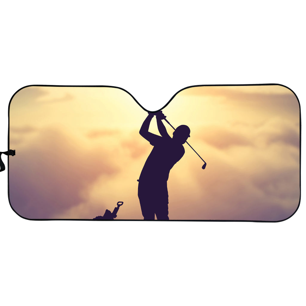 Pro Golf Swing Print Car Sun Shade