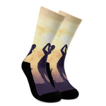 Pro Golf Swing Print Crew Socks