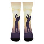 Pro Golf Swing Print Crew Socks