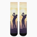 Pro Golf Swing Print Crew Socks