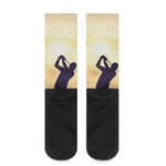 Pro Golf Swing Print Crew Socks
