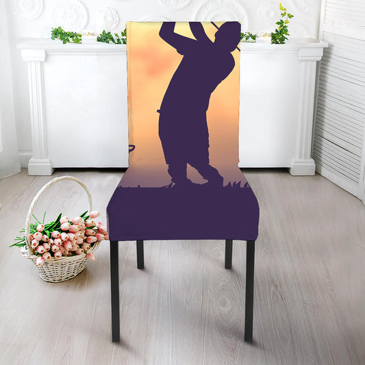 Pro Golf Swing Print Dining Chair Slipcover