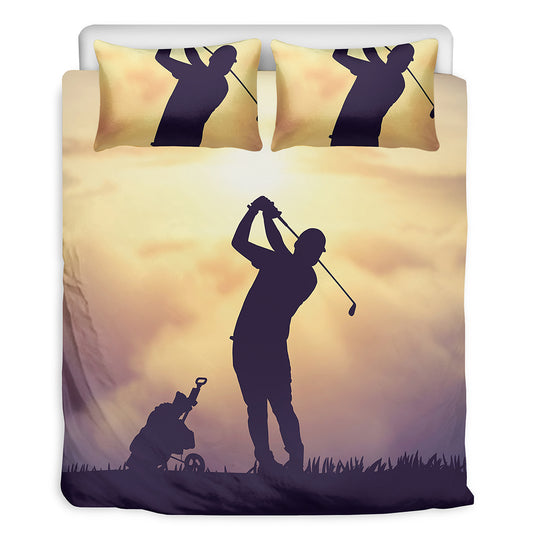 Pro Golf Swing Print Duvet Cover Bedding Set