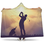 Pro Golf Swing Print Hooded Blanket