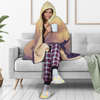 Pro Golf Swing Print Hooded Blanket