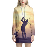 Pro Golf Swing Print Hoodie Dress