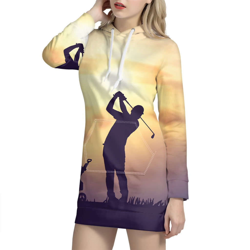 Pro Golf Swing Print Hoodie Dress