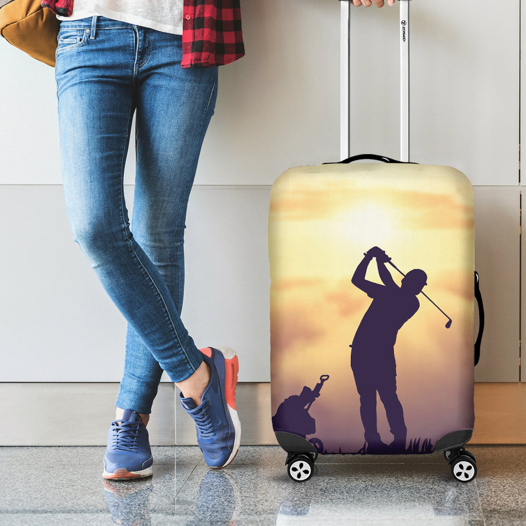 Pro Golf Swing Print Luggage Cover