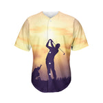 Pro Golf Swing Print Men's Baseball Jersey