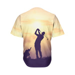 Pro Golf Swing Print Men's Baseball Jersey