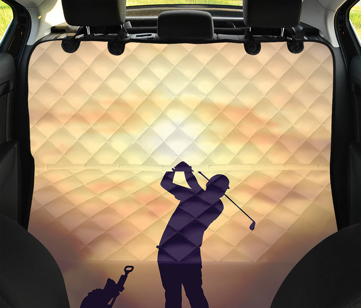 Pro Golf Swing Print Pet Car Back Seat Cover