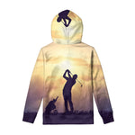 Pro Golf Swing Print Pullover Hoodie