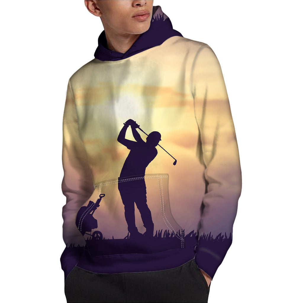 Pro Golf Swing Print Pullover Hoodie