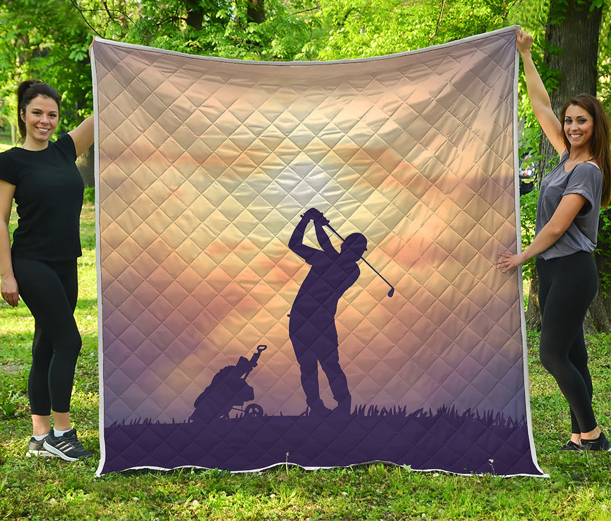 Pro Golf Swing Print Quilt