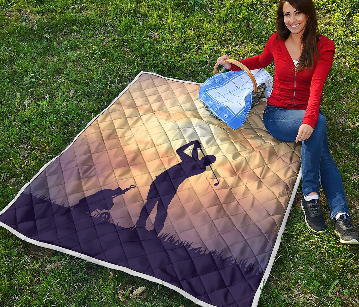 Pro Golf Swing Print Quilt