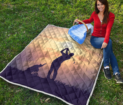Pro Golf Swing Print Quilt