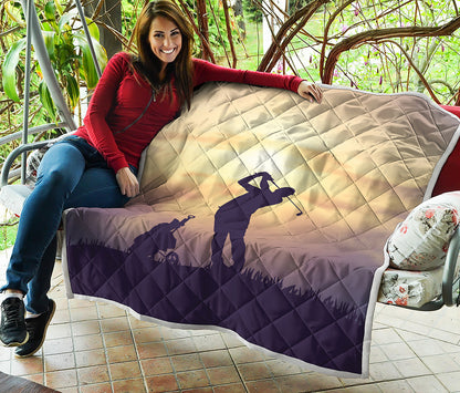 Pro Golf Swing Print Quilt