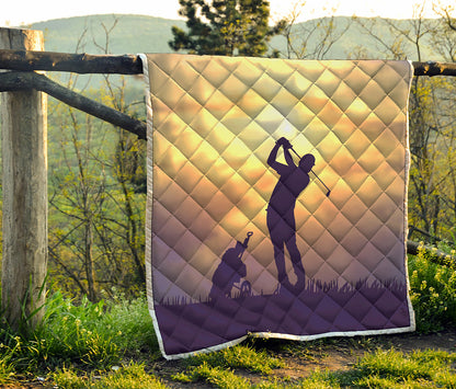 Pro Golf Swing Print Quilt