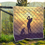 Pro Golf Swing Print Quilt