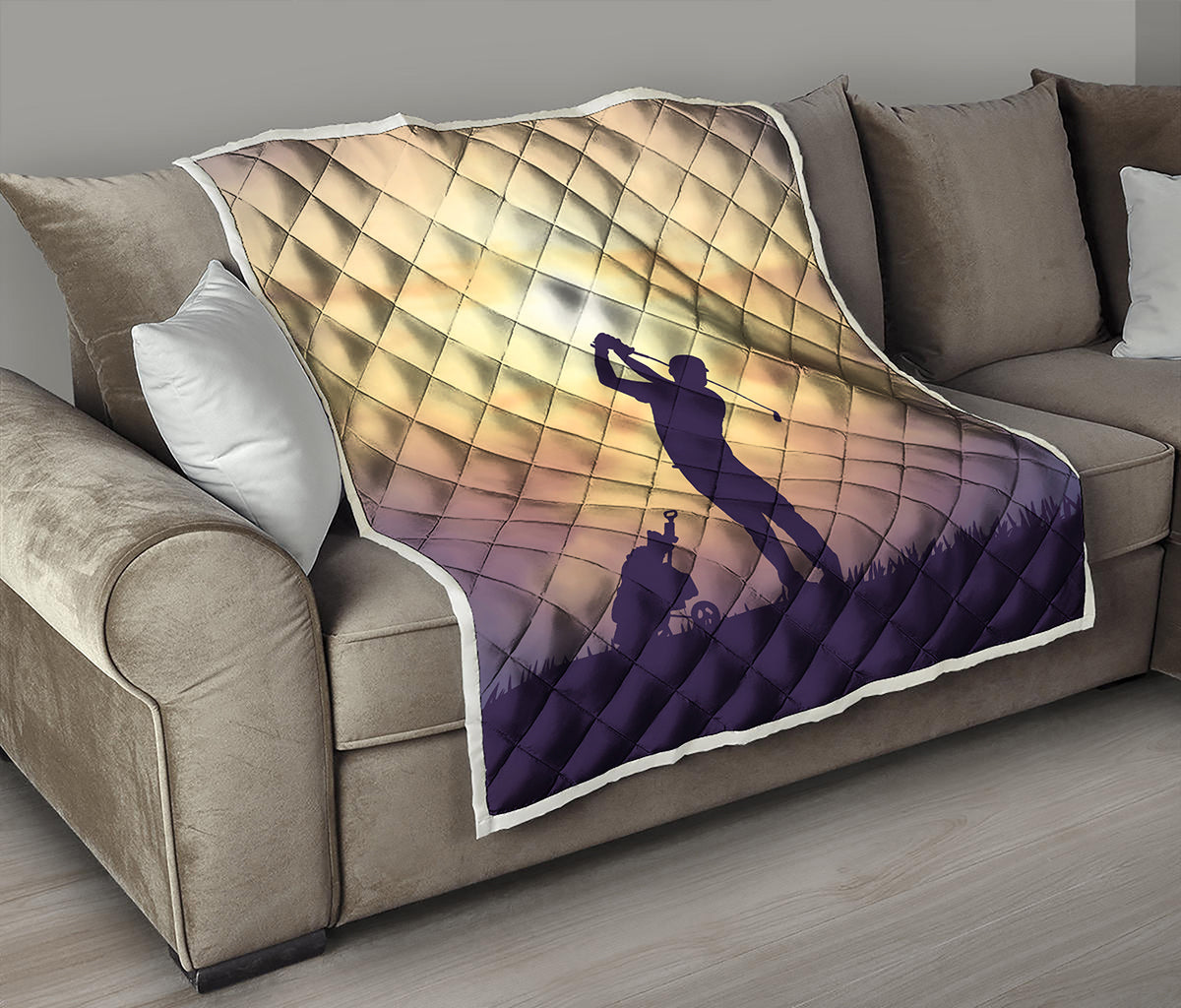 Pro Golf Swing Print Quilt