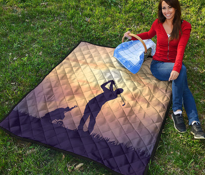 Pro Golf Swing Print Quilt