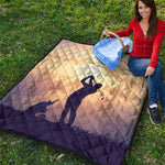 Pro Golf Swing Print Quilt