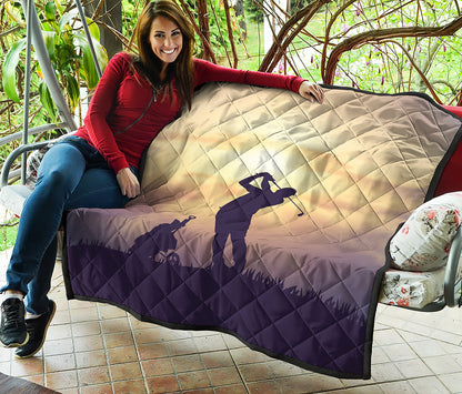 Pro Golf Swing Print Quilt