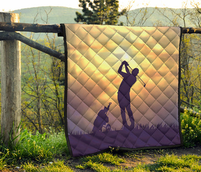 Pro Golf Swing Print Quilt