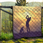 Pro Golf Swing Print Quilt