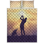 Pro Golf Swing Print Quilt Bed Set