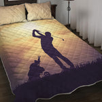 Pro Golf Swing Print Quilt Bed Set
