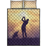 Pro Golf Swing Print Quilt Bed Set