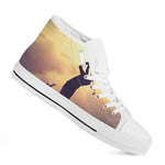 Pro Golf Swing Print White High Top Shoes