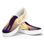 Pro Golf Swing Print White Slip On Shoes