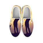 Pro Golf Swing Print White Slip On Shoes