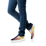 Pro Golf Swing Print White Slip On Shoes