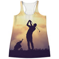 Pro Golf Swing Print Women's Racerback Tank Top