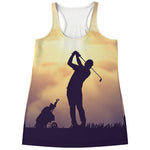 Pro Golf Swing Print Women's Racerback Tank Top