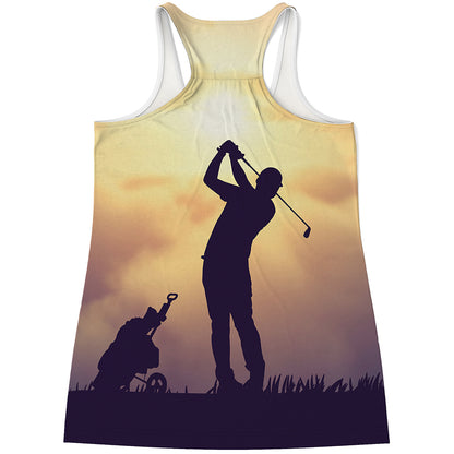Pro Golf Swing Print Women's Racerback Tank Top
