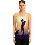 Pro Golf Swing Print Women's Racerback Tank Top