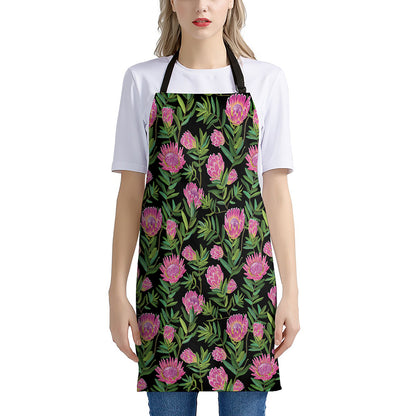 Protea Floral Pattern Print Apron