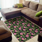 Protea Floral Pattern Print Area Rug
