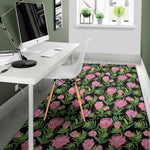 Protea Floral Pattern Print Area Rug