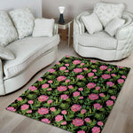 Protea Floral Pattern Print Area Rug