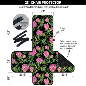 Protea Floral Pattern Print Armchair Protector