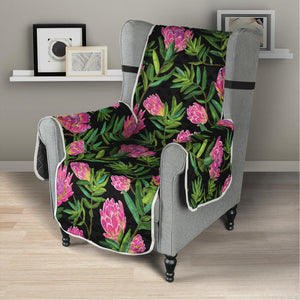 Protea Floral Pattern Print Armchair Protector