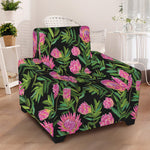 Protea Floral Pattern Print Armchair Slipcover