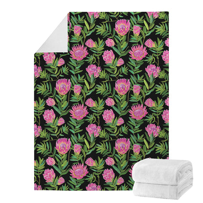 Protea Floral Pattern Print Blanket