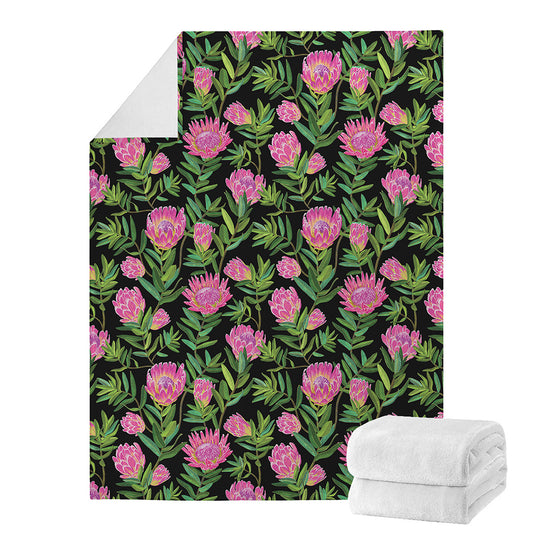 Protea Floral Pattern Print Blanket