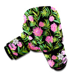 Protea Floral Pattern Print Boxing Gloves